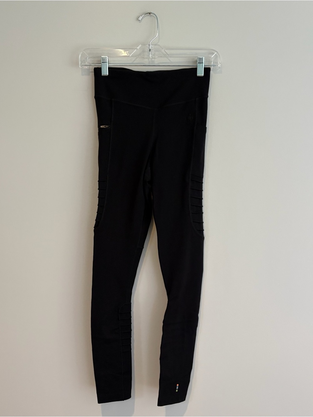 Smartwool Black Ribbed Side Panel Performance Leggings Size XS